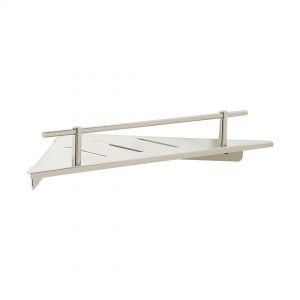 H & H Designer Corner Shower Shelf with Drain Slots