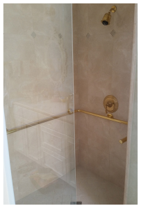 H & H decorative shower grab bars